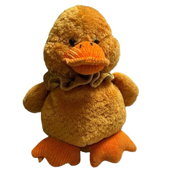 Flowers and Balloons Inc. Stuffed Duck Weighted Bottom Plushy Yellow Orange - Picture 2 of 6